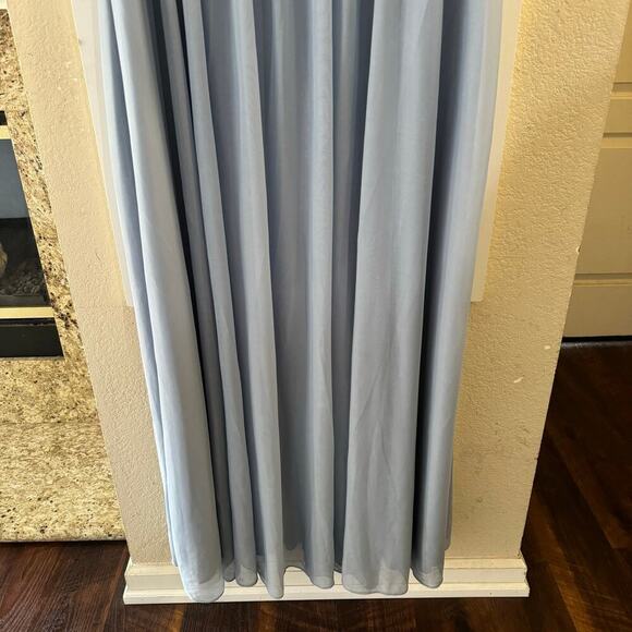 NWT Azazie Tempest Formal Dress Dusty Blue Lace Sequin Elastic Waist Maxi Sz 18 - Picture 5 of 9